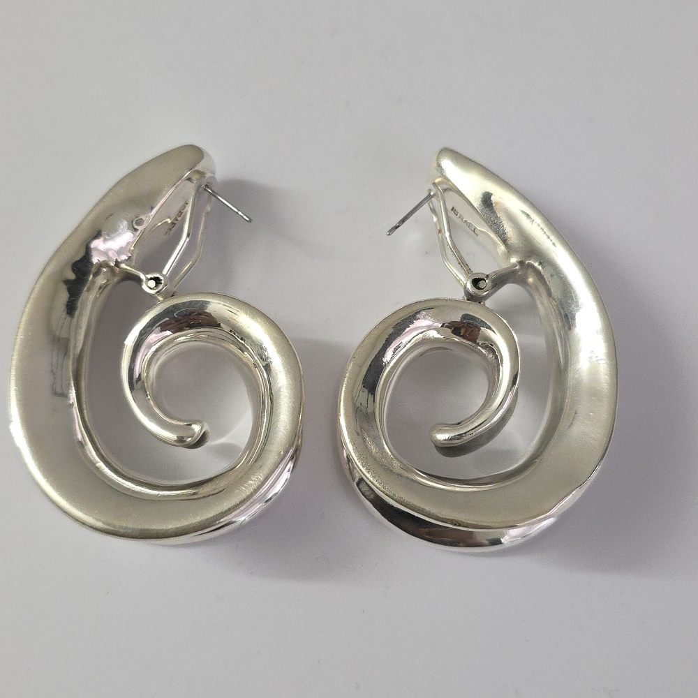 Sterling Silver 925 Silver Freeform Earrings